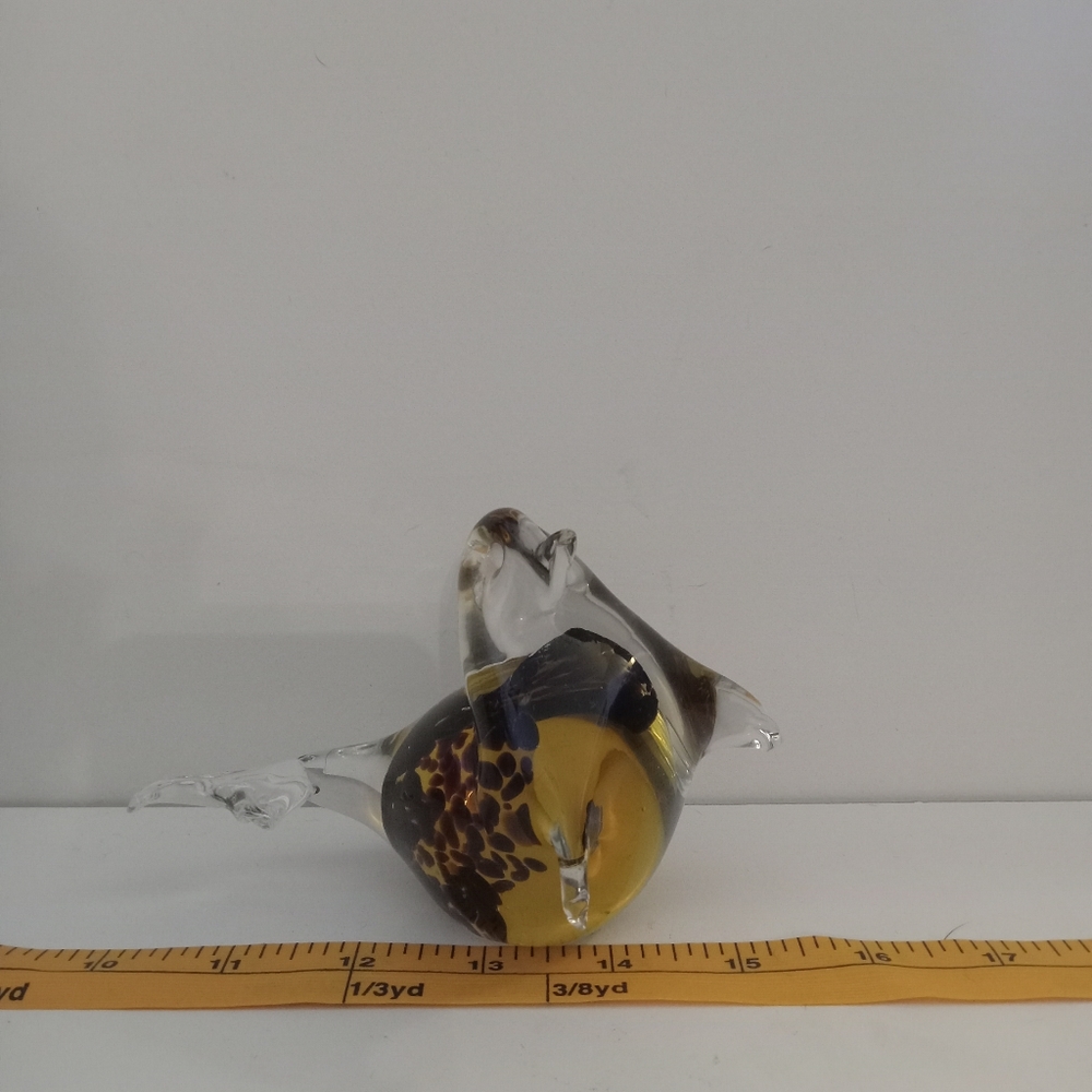 Vintage murano Italy speckled amber glass seal/sea lion paperweight